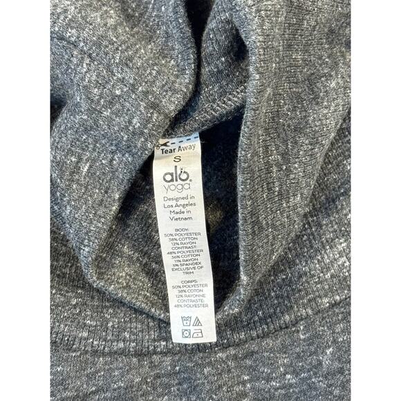 Alo Yoga Charcoal Gray Black Mock Neck Pullover Sweatshirt S - Picture 6 of 11